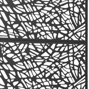 HomeRoots 77" Black Steel Three-Panel Room Divider – Durable Privacy Screen for Stylish Space Separation 562873