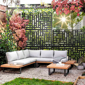 HomeRoots 79" Black Steel Three-Panel Divider: Stylish Privacy Screen for Home & Outdoor Spaces, Versatile Use 562875