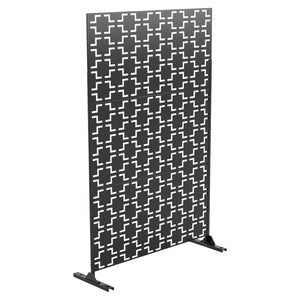 HomeRoots 80" Black Steel Three-Panel Room Divider – Modern, Durable, Versatile Space Separator for Homes & Offices 562876