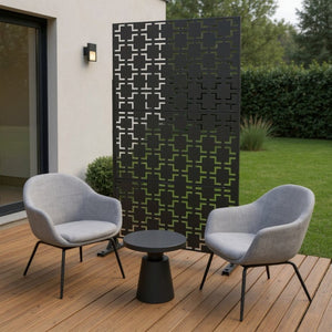 HomeRoots 80" Black Steel Three-Panel Room Divider – Modern, Durable, Versatile Space Separator for Homes & Offices 562876