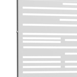 HomeRoots 72" White Steel Three-Panel Room Divider - Modern Privacy Screen with Translucent Design & Flexibility 562877