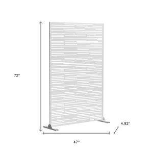 HomeRoots 72" White Steel Three-Panel Room Divider - Modern Privacy Screen with Translucent Design & Flexibility 562877