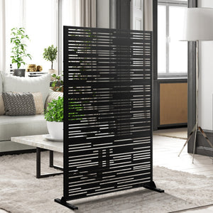 HomeRoots 72" Black Steel Three-Panel Room Divider Screen - Modern, Durable & Stylish Privacy Solution for Any Space 562879