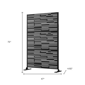 HomeRoots 72" Black Steel Three-Panel Room Divider Screen - Modern, Durable & Stylish Privacy Solution for Any Space 562879