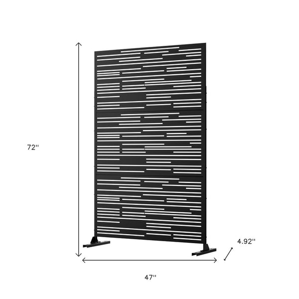 HomeRoots 72" Black Steel Three-Panel Room Divider Screen - Modern, Durable & Stylish Privacy Solution for Any Space 562879