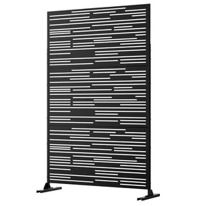 HomeRoots 72" Black Steel Three-Panel Room Divider Screen - Modern, Durable & Stylish Privacy Solution for Any Space 562879