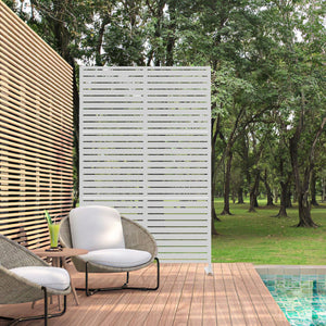 HomeRoots 72" White Steel Three-Panel Screen Divider - Elegant Privacy Solution for Modern Spaces & Events 562880
