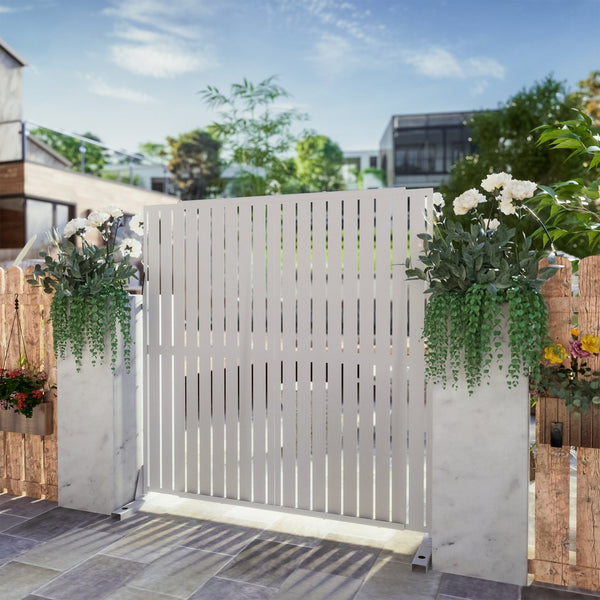 HomeRoots 72" White Steel Three-Panel Screen Divider - Elegant Privacy Solution for Modern Spaces & Events 562880