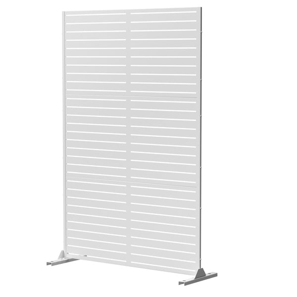 HomeRoots 72" White Steel Three-Panel Screen Divider - Elegant Privacy Solution for Modern Spaces & Events 562880