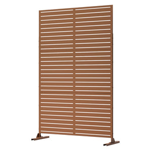 HomeRoots 72" Brown Steel Three Panel Room Divider - Stylish Privacy Screen, Modern Design for Home & Office 562881