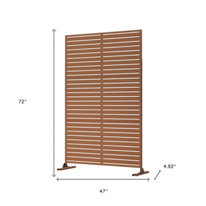 HomeRoots 72" Brown Steel Three Panel Room Divider - Stylish Privacy Screen, Modern Design for Home & Office 562881