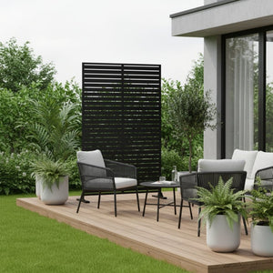 HomeRoots 72" Black Steel Three-Panel Screen Divider – Stylish Privacy Solution for Home & Outdoor Spaces 562882