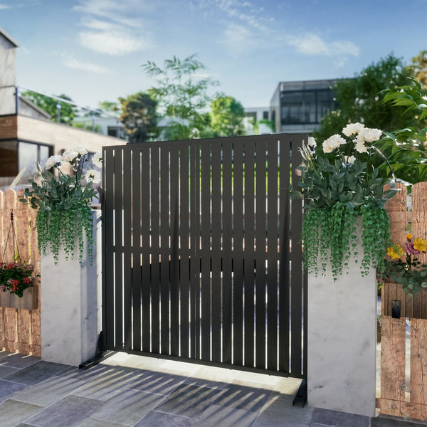 HomeRoots 72" Black Steel Three-Panel Screen Divider – Stylish Privacy Solution for Home & Outdoor Spaces 562882