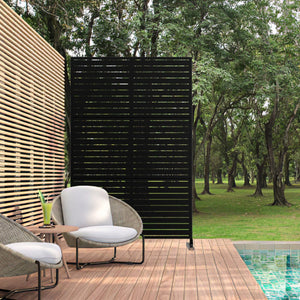 HomeRoots 72" Black Steel Three-Panel Screen Divider – Stylish Privacy Solution for Home & Outdoor Spaces 562882