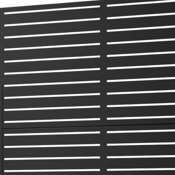 HomeRoots 72" Black Steel Three-Panel Screen Divider – Stylish Privacy Solution for Home & Outdoor Spaces 562882