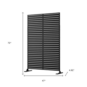 HomeRoots 72" Black Steel Three-Panel Screen Divider – Stylish Privacy Solution for Home & Outdoor Spaces 562882