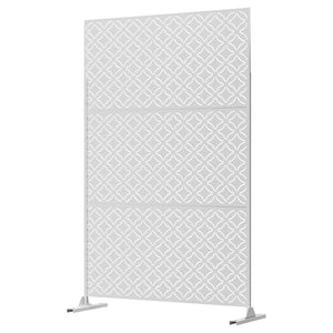 HomeRoots 72" Modern White Steel Three-Panel Room Divider - Stylish Privacy Screen for Indoor & Outdoor Spaces 562884