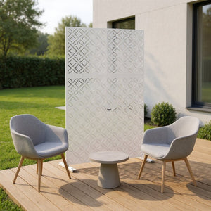 HomeRoots 72" Modern White Steel Three-Panel Room Divider - Stylish Privacy Screen for Indoor & Outdoor Spaces 562884