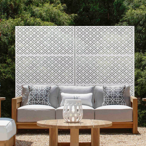 HomeRoots 72" Modern White Steel Three-Panel Room Divider - Stylish Privacy Screen for Indoor & Outdoor Spaces 562884