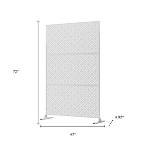 HomeRoots 72" Modern White Steel Three-Panel Room Divider - Stylish Privacy Screen for Indoor & Outdoor Spaces 562884