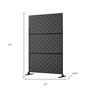 HomeRoots 72" Black Steel Three-Panel Divider Screen for Modern Privacy, Stylish Space Definition & Durability 562885