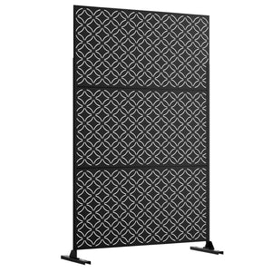 HomeRoots 72" Black Steel Three-Panel Divider Screen for Modern Privacy, Stylish Space Definition & Durability 562885