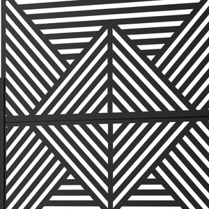 HomeRoots 72" Black Steel Three-Panel Room Divider - Modern Privacy Screen for Stylish Indoor & Outdoor Spaces 562886