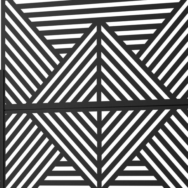 HomeRoots 72" Black Steel Three-Panel Room Divider - Modern Privacy Screen for Stylish Indoor & Outdoor Spaces 562886