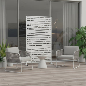 HomeRoots 72" White Steel Three-Panel Room Divider – Modern Privacy Screen for Versatile Indoor & Outdoor Use 562887
