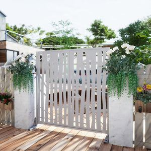 HomeRoots 72" White Steel Three-Panel Room Divider – Modern Privacy Screen for Versatile Indoor & Outdoor Use 562887