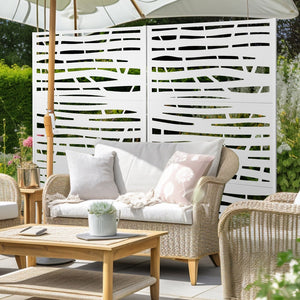 HomeRoots 72" White Steel Three-Panel Room Divider – Modern Privacy Screen for Versatile Indoor & Outdoor Use 562887