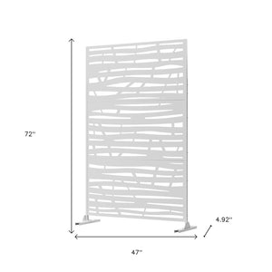 HomeRoots 72" White Steel Three-Panel Room Divider – Modern Privacy Screen for Versatile Indoor & Outdoor Use 562887