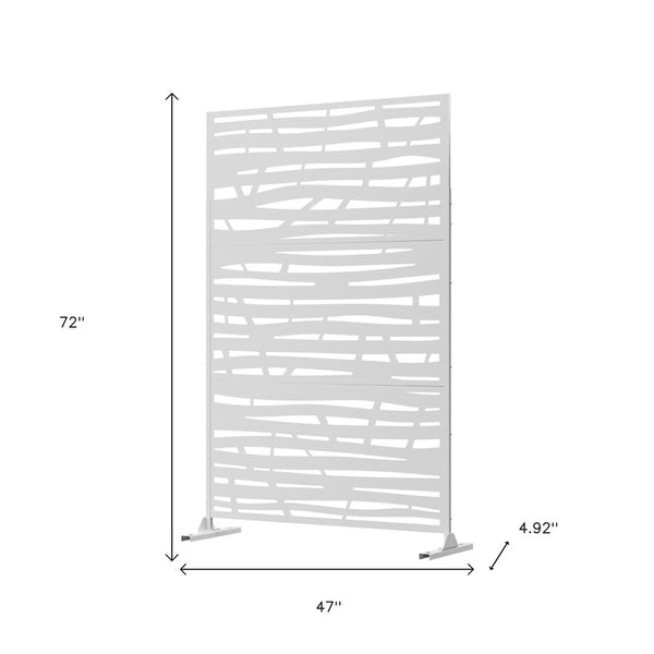 HomeRoots 72" White Steel Three-Panel Room Divider – Modern Privacy Screen for Versatile Indoor & Outdoor Use 562887