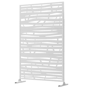 HomeRoots 72" White Steel Three-Panel Room Divider – Modern Privacy Screen for Versatile Indoor & Outdoor Use 562887