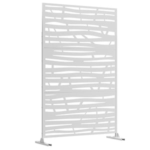 HomeRoots 72" White Steel Three-Panel Room Divider – Modern Privacy Screen for Versatile Indoor & Outdoor Use 562887