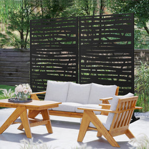 HomeRoots 72" Black Steel Three-Panel Room Divider Screen - Stylish, Versatile Privacy Solution for Any Space 562888