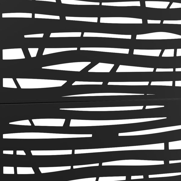 HomeRoots 72" Black Steel Three-Panel Room Divider Screen - Stylish, Versatile Privacy Solution for Any Space 562888