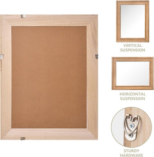 English Elm Natural Rattan Wrapped Solid Wood Frame Rectangle Mirror for Farmhouse Entryway Bath Natural Wood W2203P436620