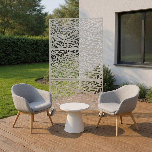 HomeRoots 72" White Steel Three-Panel Screen Divider - Modern Privacy Solution for Stylish Room Layouts & Decor 562890