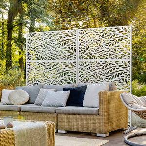 HomeRoots 72" White Steel Three-Panel Screen Divider - Modern Privacy Solution for Stylish Room Layouts & Decor 562890