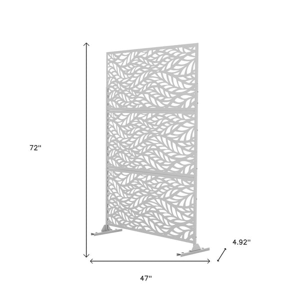 HomeRoots 72" White Steel Three-Panel Screen Divider - Modern Privacy Solution for Stylish Room Layouts & Decor 562890