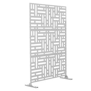 HomeRoots 72" Elegant Steel Three-Panel Room Divider - Modern Privacy Screen for Home & Events, White Finish 562891
