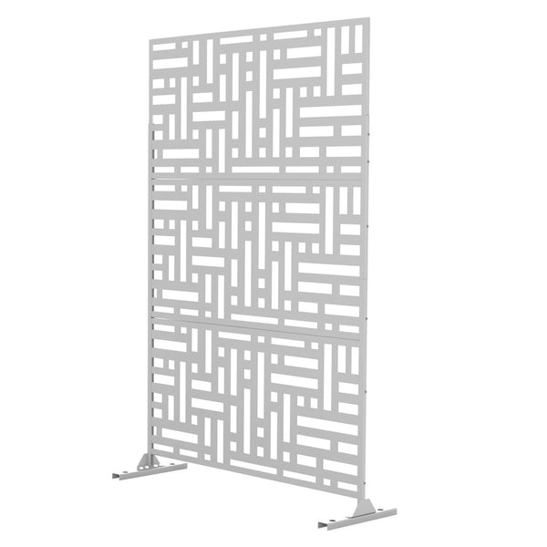 HomeRoots 72" Elegant Steel Three-Panel Room Divider - Modern Privacy Screen for Home & Events, White Finish 562891