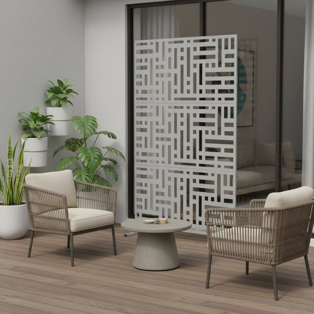 HomeRoots 72" Elegant Steel Three-Panel Room Divider - Modern Privacy Screen for Home & Events, White Finish 562891