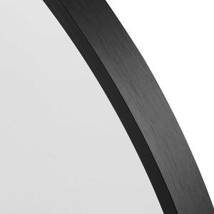 HomeRoots 39" Black Arched Metal Framed Mirror - Modern Elegance for Bathrooms, Entryways, and Living Spaces 562893
