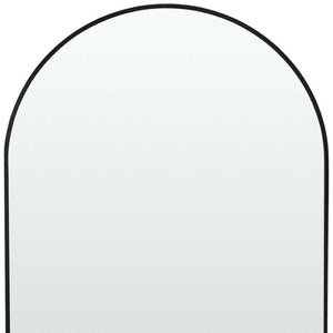 HomeRoots 39" Black Arched Metal Framed Mirror - Modern Elegance for Bathrooms, Entryways, and Living Spaces 562893