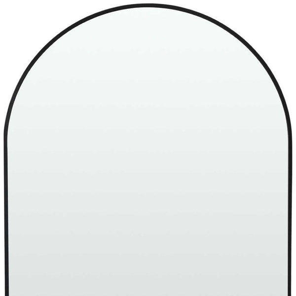 HomeRoots 39" Black Arched Metal Framed Mirror - Modern Elegance for Bathrooms, Entryways, and Living Spaces 562893