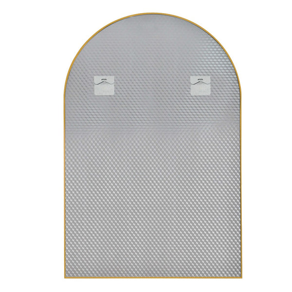 HomeRoots 39" Gold Arch Metal Framed Bathroom Vanity Mirror - Elegant Design, Durable Quality, Versatile Decor Accent 562894