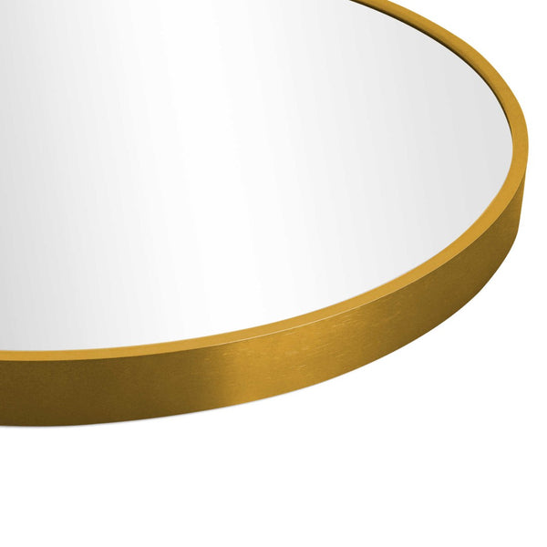 HomeRoots 39" Gold Arch Metal Framed Bathroom Vanity Mirror - Elegant Design, Durable Quality, Versatile Decor Accent 562894