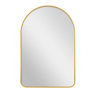 HomeRoots 39" Gold Arch Metal Framed Bathroom Vanity Mirror - Elegant Design, Durable Quality, Versatile Decor Accent 562894